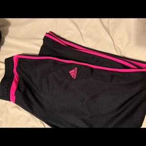 Adidas joggers with pink